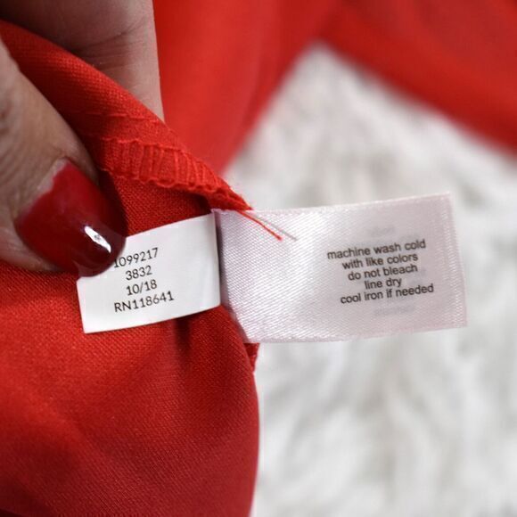 Lane Bryant Illusion Neck Midi Dress Bell Sleeve Size 20 New with Tags Color Red - Picture 5 of 9